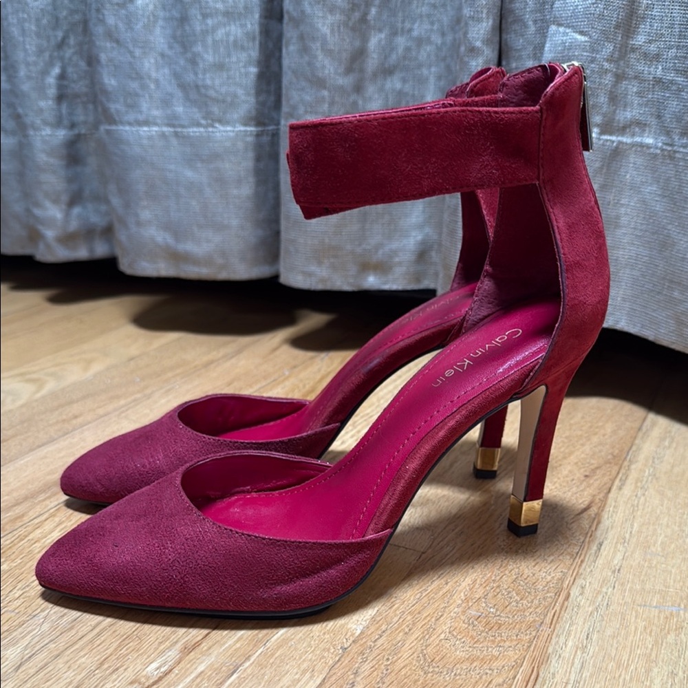Calvin Klein Red Suede Heels Classic Pump